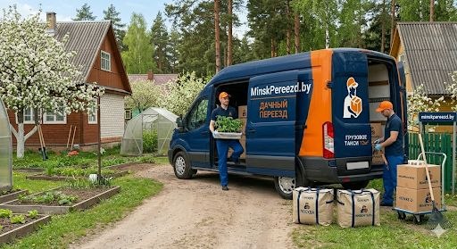 Аккуратная погрузка мебели и коробок для дачного переезда в Минске специалистами MinskPereezd.by.